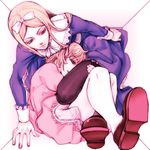  2girls axis_powers_hetalia belarus_(hetalia) comforting dress flower hair_flower hair_ornament hair_ribbon liechtenstein_(hetalia) long_hair multiple_girls ribbon shoes short_hair smelling sniffing thighhighs zuwai_kani 