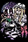  bad_id bad_pixiv_id blonde_hair flower kirigami purple_eyes soiri_(us) solo touhou transparent_background yakumo_yukari 