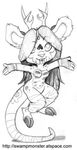  chibi chival_(character) cute female hair holly_massey horns long_hair solo tail 
