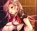  blush breasts cum cum_on_body cum_on_breasts cum_on_hair cum_on_upper_body enzai_no_koujo_aria facial jail_cell large_breasts lilith-soft lowres nipples pink_hair prison 