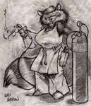  engineer female gary_hudson gas_axe luk_tinsen overalls raccoon sketch solo welding 