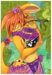  aycee bikini cigarette_holder female flowers grin hawaii lagomorph lei rabbit sarong skimpy smoking solo 