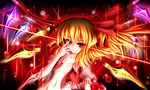  blonde_hair flandre_scarlet no_bra nopan open_shirt red_eyes touhou 