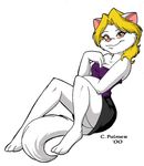  candy_cat candy_palmer cat cute feline female miniskirt solo white yellow_sclera 