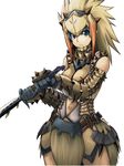  armor barioth_(armor) blue_eyes blue_hair highres monster_hunter monster_hunter_3 monster_hunter_portable_3rd ooike_teru solo sword weapon 