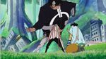  3boys animated animated_gif bartholomew_kuma bible black_hair book gif goggles hat lowres male male_focus multiple_boys one_piece outdoors roronoa_zoro sabaody_archipelago shichibukai shirt slap slapping striped striped_hat striped_shirt usopp wind 