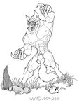  angry anthro balls bone canine claws drool drooling fangs feral hungry male mammal muscles nude plain_background pose saliva shaft skull solo teeth were werewolf werewolfhero white_background wild wolf 