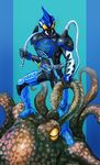  blue eel huujyu kamen_rider kamen_rider_ooo kamen_rider_ooo_(series) male_focus octopus shauta_(ooo_combo) solo tentacles 
