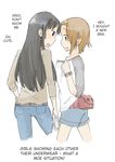  akiyama_mio boss_(artist) casual down_blouse downblouse hair_held_back hard_translated k-on! tainaka_ritsu translated 