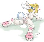  &hearts; after_sex aftermath anus back ball blonde_hair blue_eyes breasts butt cum cum_inside cum_pool female hair hindpaw lagomorph looking_at_viewer looking_back messy nude pussy rabbit shinji-chan short_blonde_hair short_hair side_boob solo tail young 