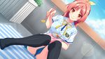  bomi food game_cg no_pantsu!! nopan seifuku tagme_(character) thighhighs 