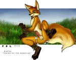  anus butt canine cuffs cum cum_inside fel fox kipfox knot male nude penis solo 