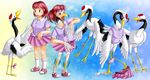  beak bird claws clothing crane edmol eyes legs neck red-crowned_crane shirt shoes skirt socks transformation underwear wings 