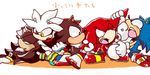  cute hedgehog knuckles_the_echidna male sega shadow_the_hedgehog silver_the_hedgehog sonic_(series) sonic_the_hedgehog urahyu 