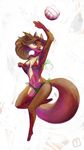  ball bikini canine cornelius_(commissioner) dorgrim female fox jumping melon ninu_kenage skimpy solo sports volleyball 