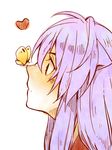  animal_ears blush bug butterfly dog_ears face grey_hair heart insect inuyasha inuyasha_(character) long_hair male_focus profile shizu_(nanamie) solo 