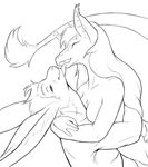  armadillo couple cute dragadillo dragon female hug hybrid kasedries lagomorph licking male nude rabbit romantic scalie straight tongue 