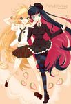  highres panty_&amp;_stocking_with_garterbelt panty_(character) panty_(psg) pantyhose school_uniform stocking_(character) stocking_(psg) 