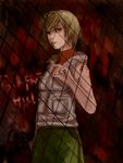  blonde_hair brown_eyes female heather_mason highres jacket miniskirt seto_(sepcloud) short_hair silent_hill silent_hill_3 skirt sleeveless sleeveless_turtleneck solo turtleneck 