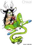  2006 blood camel_toe chival dark_hair digitigrade female hair holly_massey hooves horns sewing stitches 