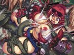  blush breasts cum highres large_breasts open_mouth pink_eyes plump ragnarok_online rape red_hair short_hair sunglasses sunglasses_on_head tentacle tentacles_under_clothes torn_clothes whitesmith xration 