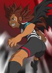  1boy ass child desuta gradient gradient_background inazuma_eleven inazuma_eleven_(series) male male_focus shota skin_tight solo 