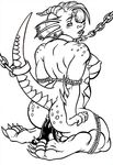  bdsm bondage dildo dildo_sitting dragon female horns littleghost nude piercing scalie sex_toy solo 