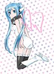  bad_id bad_pixiv_id blue_eyes blue_hair boots collar garters long_hair nymph_(sora_no_otoshimono) solo sora_no_otoshimono thighhighs tk_sk twintails 