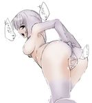  artist_request ass breasts capcom censored gigginox gray_hair grey_hair monster_girl monster_hunter personification purple_eyes pussy translated vagina 