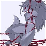  bdsm bondage canine female kazuhiro nude oekaki rope solo sweat wolf 