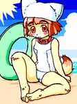  blush canine collar female fox inflatable kin-shun mammal one-piece_swimsuit seaside solo swimsuit 