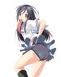  aragaki_ayase ass bad_id bad_pixiv_id black_hair blue_eyes buruma gym_uniform highres katori_(mocchidou) looking_back ore_no_imouto_ga_konna_ni_kawaii_wake_ga_nai school_uniform serafuku solo upskirt 