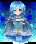  bad_id bad_pixiv_id blue_eyes blue_hair blush cape gloves magical_girl mahou_shoujo_madoka_magica meronpanna_(mikoniito) miki_sayaka short_hair skirt smile solo 