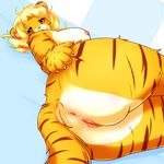  anthro anus big_butt breasts butt cum feline female looking_at_viewer lying mammal maverick nipples nude on_side pussy pussy_juice side_boob solo spreading tiger 