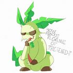  chest_tuft eeveelution fur kyounoikenie leaf_tail leafeon looking_at_viewer male nintendo penis plain_background pok&#233;mon pok&eacute;mon solo talking_to_viewer tuft video_games white_background 