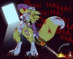  blood canine chainsaw digimon female fox glenn laughter renamon solo 