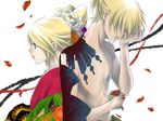  1girl alternate_hairstyle brother_and_sister clothed_female_nude_male couple hetero japanese_clothes kagamine_len kagamine_rin kimono nude short_hair siblings tears toyu twins vocaloid 