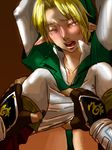  bottomless boy cry eyes_closed fingerless_gloves forced gloves link male male_focus nintendo open_mouth pointy_ears rape tears the_legend_of_zelda tied tied_up yaoi 