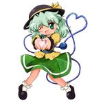  :d bad_id bad_pixiv_id blush bobby_socks bow dress frilled_legwear full_body green_eyes green_hair happy hat heart heart_hands heart_of_string highres komeiji_koishi magic mary_janes messy_hair one_eye_closed open_mouth ribbon shoes short_hair smile socks solo touhou transparent_background zipang_(zip@ng_works) 