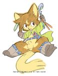  2006 balls belt boots bottomless canine cub cute dog fox gloves male momiji_yu-ga piercing sheath solo tail weapon 