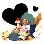  afro aloe_(pokemon) bad_id bad_pixiv_id breasts dark_skin gen_5_pokemon green_hair gym_leader headband heart herdier large_breasts lillipup patrat pokemon pokemon_(creature) pokemon_(game) pokemon_bw rotte_(nuuum) smile stoutland watchog 