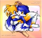  canine chana fox hug klonoa male miles_prower mobian nude sonic_(series) tails 