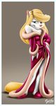  blonde_hair female hair long_hair mammal minerva_mink mink mustelid mysticalpha robe seductive slippers solo 