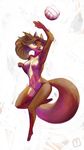  ball canine cornelius_(commissioner) dorgrim female fox jumping ninu_kenage nude solo sports volleyball 