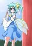  bad_id bad_pixiv_id blue_eyes cosplay daiyousei green_eyes hakurei_reimu hakurei_reimu_(cosplay) kirino_souya side_ponytail solo touhou wings 