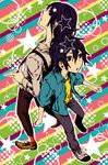  artist_request bakuman black_eyes black_hair from_above hiramaru_kazuya mashiro_moritaka multiple_boys shoes 