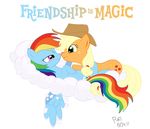  applejack_(mlp) aroused blonde_hair blue_fur cloud couple cute cutie_mark duo equine female feral friendship_is_magic fur hair hat horse lesbian mammal multi-colored_hair my_little_pony orange_fur pegasus pony rainbow rainbow_dash_(mlp) rainbow_hair rainbow_tail ratofdrawn shipping wing_boner wingboner wings 