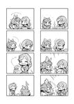  4koma comic greyscale highres hijiri_byakuren hounori komeiji_satori monochrome multiple_4koma multiple_girls reiuji_utsuho silent_comic touhou 