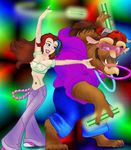  beauty_and_the_beast blue_eyes breasts clothing dancing disney female glowing glowstick human looking_at_each_other male piercing rave raver rule_34 unknown_artist 