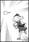  bow comic ghost greyscale hair_bow konpaku_youmu konpaku_youmu_(ghost) monochrome seki_(red_shine) solo touhou 